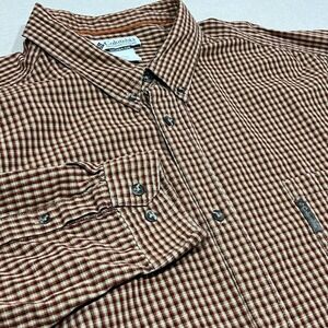 Columbia Sportswear Company Mens 3XT Tall Red Plaid Button Up Shirt‎ *FLAW